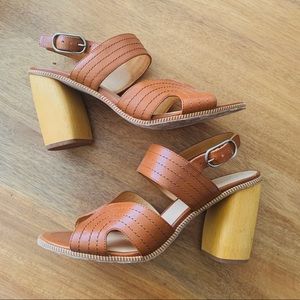 Joie Aforleen leather chunky heel sandals, 39